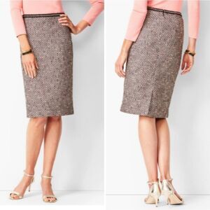 Talbots Ombre Tweed Pencil Skirt Mid Rise Zipper Closure Slit Size 6
